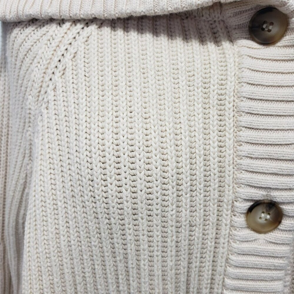 G. Label by Goop GWYN Cream Bella Button Bomber Cardigan Sweater Minimalist - Picture 6 of 16
